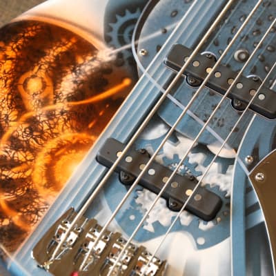 Sandberg California II Passive 4-String Bass Blue Industrial Design + OGB image 8