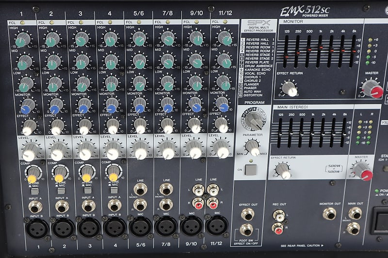 Yamaha EMX-512SC 500w 12-Channel Powered Mixer Head w 