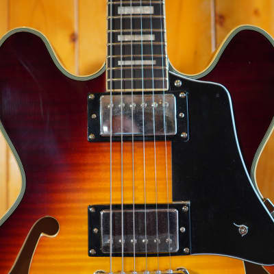 AIO SH-335 Semi-Hollow Body Guitar (ES-335 size) - Tobacco Sunburst (no case) image 5