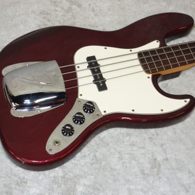 2000 Fender Fretless Jazz Bass Guitar MIM Made in Mexico wine red
