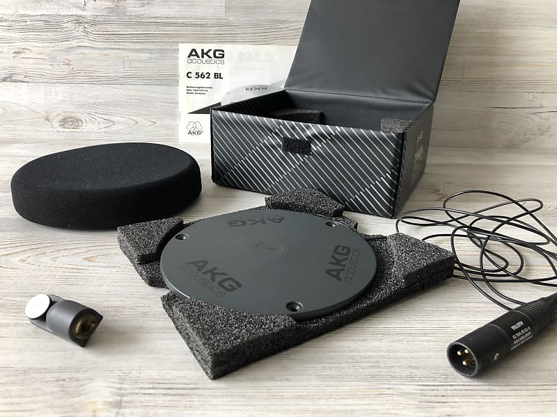 1986 AKG C562 BL Boundary Layer Condenser Microphone Full Vintage Set  w/Original Accessories