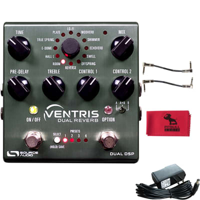 Source Audio SA262 Ventris Reverb Guitar Pedal w/ Power Supply, Cables & Cloth