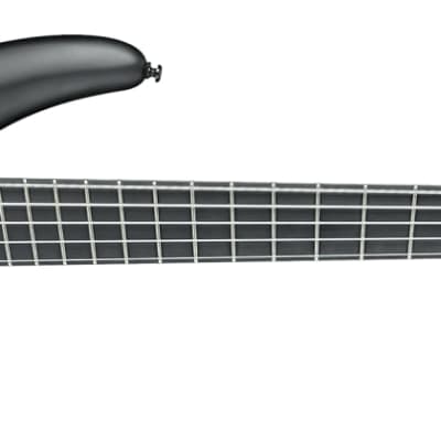 Ibanez SRMS625EX SR Iron Label 5-String Multi-Scale Bass Guitar, Black Flat image 2