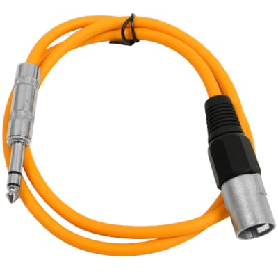 SEISMIC 6 PACK Orange 1/4" TRS XLR Male 3' Patch Cables image 2