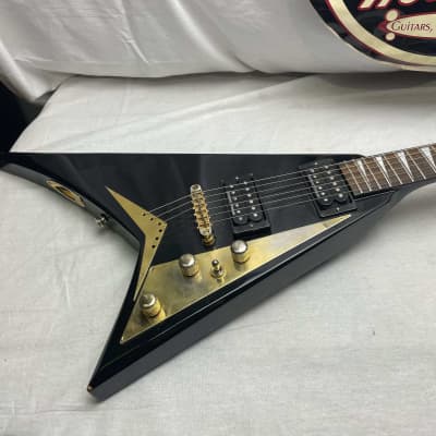 Jackson Pro Series Randy Rhoads Signature Model RR5 RR-5 Flying V Guitar 2003 - Black Gloss - MIJ Made In Japan image 2
