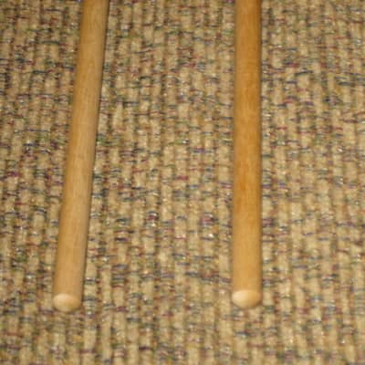 one pair new old stock (but ONE head has visible impressions) Mike Balter MB8B (8B) Hard Keyboard Mallets, 7/8" rosewood round HEADS and natural birch HANDLES - mid to late 1990s (+ packaging) Unwound Series image 15