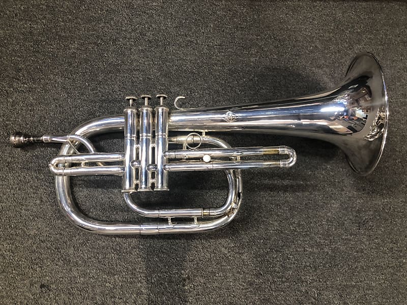 Elkhart Alto Flugelhorn "F" tuning. Silver Made in France Reverb
