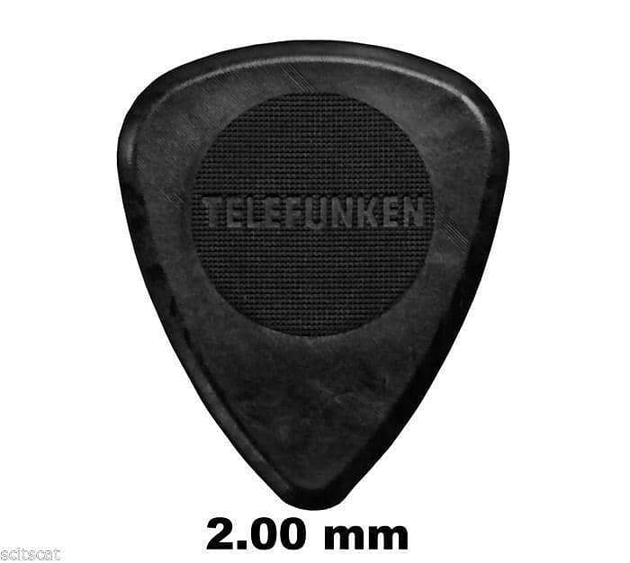 New Telefunken Elektroakustik Graphite Guitar Picks 2mm Thick Circle (6-pack) image 1