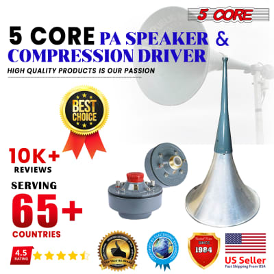 5 Core PA Speakers 20 Inch Outdoor PA Horn with 40 Watt Compression Driver 16 Ohm All Weather Proof Loudspeaker System  TRUMPET 20 + DU40 image 8