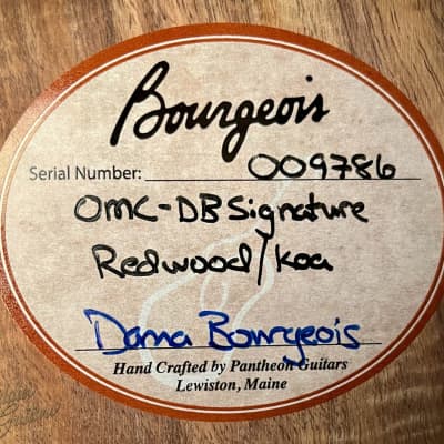 Bourgeois OMC DB Signature Sinker Redwood/Koa image 22