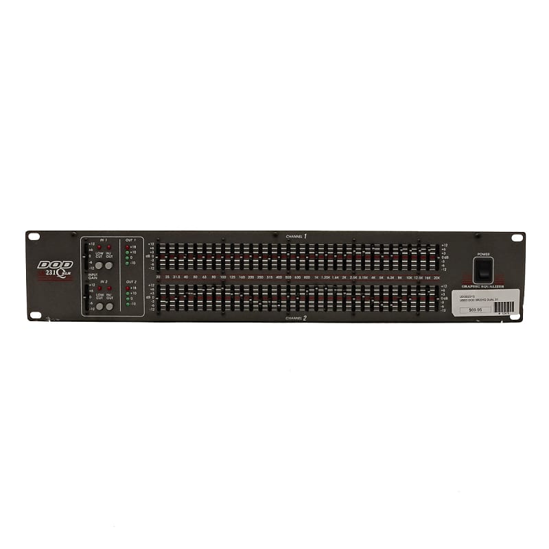DOD SR231 Q XLR Rackmount Graphic Equalizer x8702 Reverb