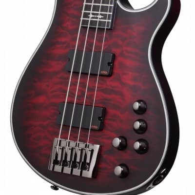 Schecter Hellraiser Extreme-4 Crimson Red Burst Satin CRBS Electric Bass - NEW - FREE GIG BAG image 2
