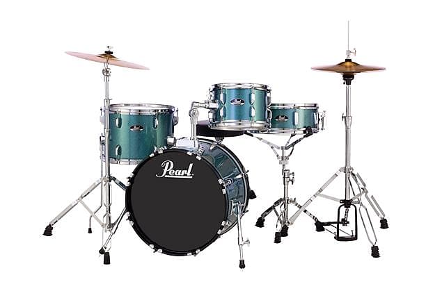 Pearl Roadshow RS584CC703 Full 4 Piece Drum Set w/ Hardware & Cymbals - Aqua Blue Glitter image 1