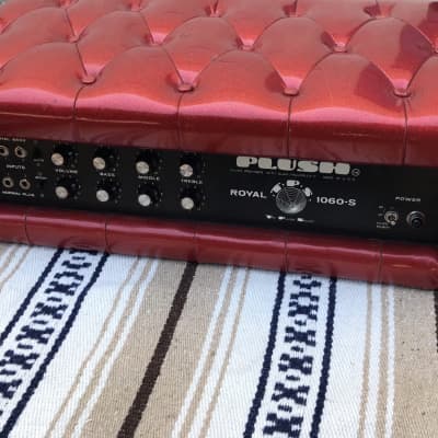vintage 1960s Plush Tuck and roll Tube amp Red sparkle Royal 1060-S image 4