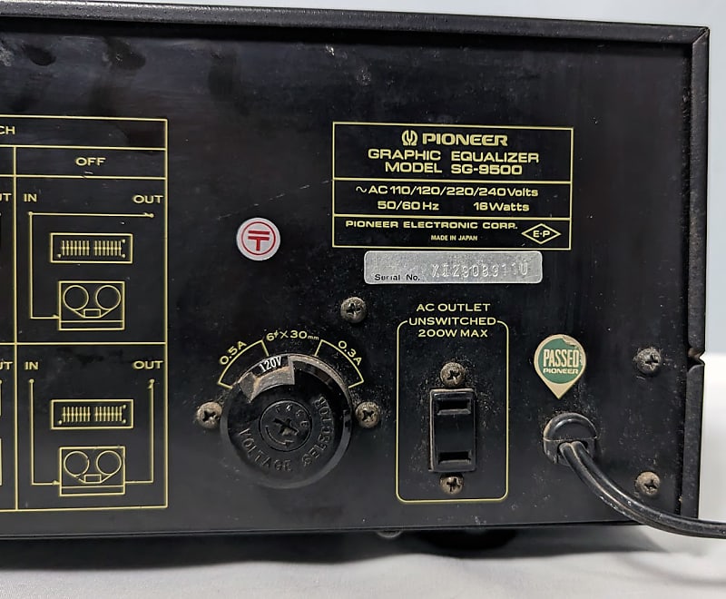 Pioneer SG-9500 10 Band Stereo Graphic Equaliser 1976-78 Pioneer SG-9500 10 Band Stereo Graphic Equaliser 1976-78