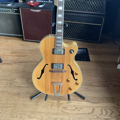 Epiphone Emperor archtop electric guitar, natural finish with hard case image 2
