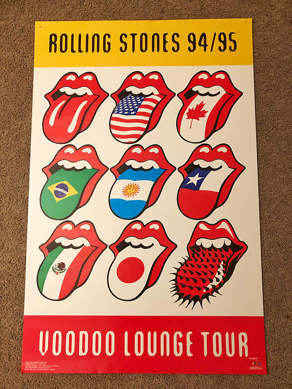 Vintage 1994 Rolling Stones Voodoo Lounge Tour Poster RARE! | Reverb