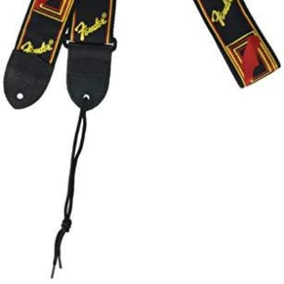 Fender Guitar Strap Monogrammed (2 inch) - Black/Yellow/Red for sale