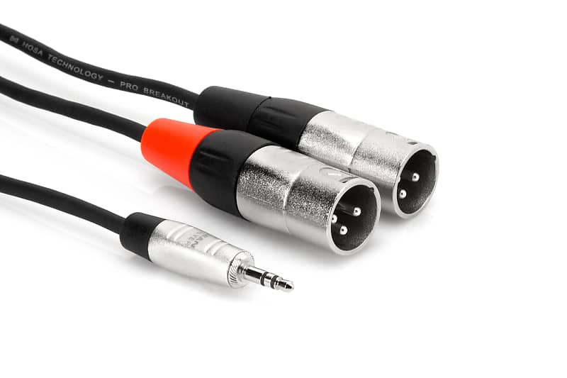 Hosa HMX-006Y Pro Stereo Breakout, REAN 3.5 mm TRS to Dual XLR3M, 6 ft (Loc:2P) image 1