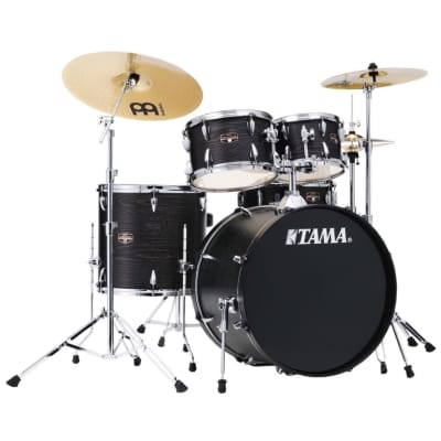 Tama IE52C Imperialstar Drum Kit, 5-Piece (with Meinl Cymbals), Black Oak image 1