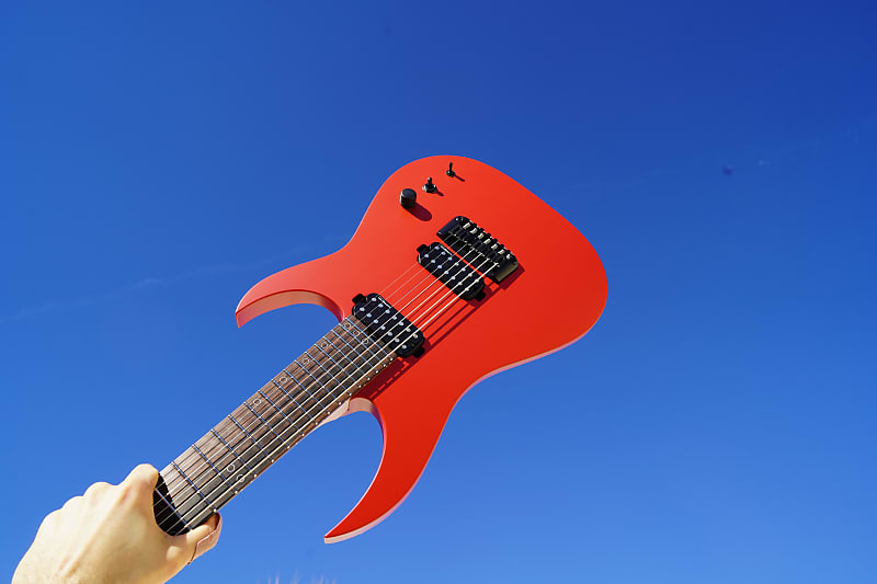 Schecter USA CUSTOM SHOP Keith Merrow KM-7 Stage Red Satin 7-String Electric Guitar w/ Case (2024) image 1