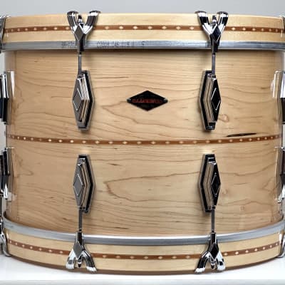 Craviotto 18/11/13/5x14" VIDEO Solid Maple 2024 - Gloss Maple w/ Mahogany Inlay image 8