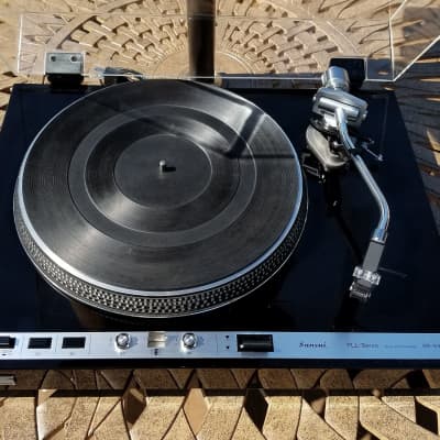 Sansui SR-636 Turntable, 1978-79, Piano Black Gloss, Shure V