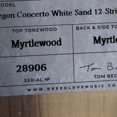 Breedlove Oregon Concerto White Sand 12 String Acoustic Electric Guitar w Case image 6