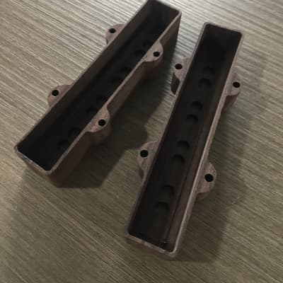 Guilford Indian Rosewood Jazz Bass pickup cover set - fits Seymour Duncan and many others image 2