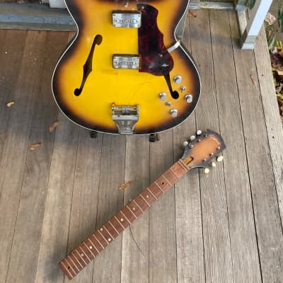 1960s Egmond Model 7 Project. ES-335 style hollowbody for sale