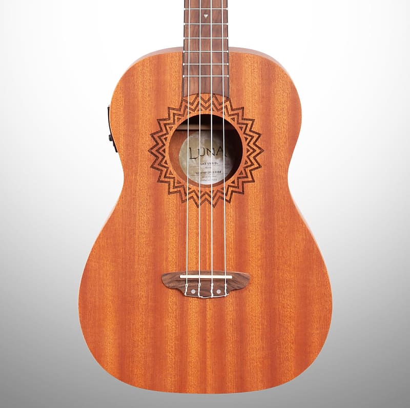 Luna Vintage Mahogany Baritone Acoustic Electric Ukulele Reverb
