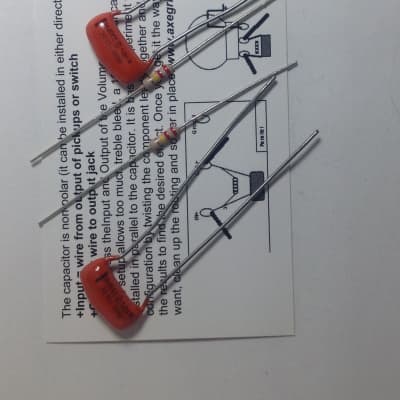 Pair Sprague ORANGE DROP Treble Bleed Kits .0022uf 220k Humbucker or Single Coil image 2