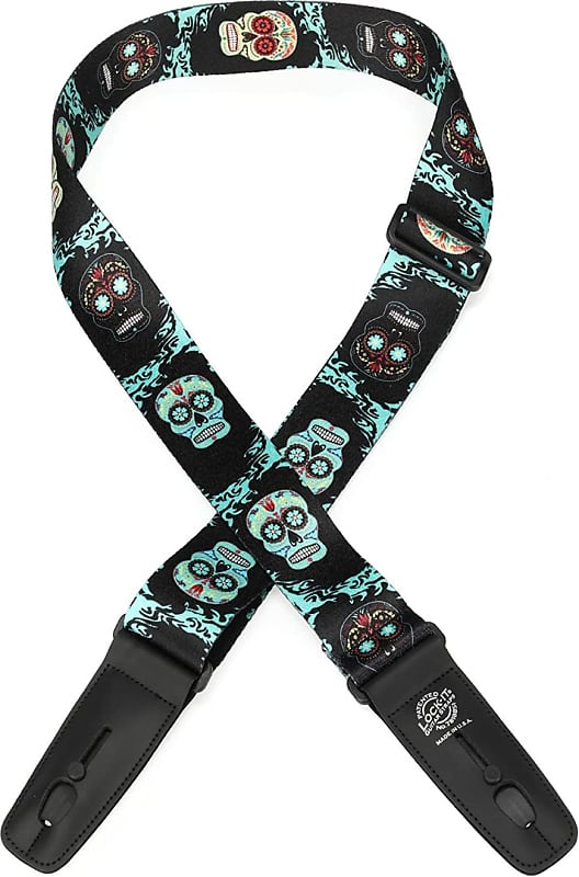 Sugar skull guitar strap hotsell