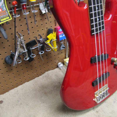 Moon Jazz Bass 1980s Trans Red over Ash image 5