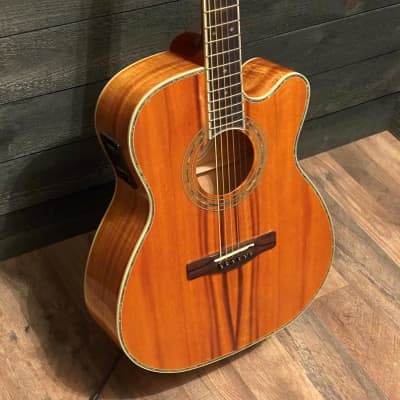Samick OM-12CE Koa Greg Bennett Orchestra Acoustic Electric Guitar image 2