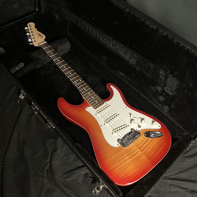 G&L USA S-500　SunBurst　ストラト　サンバースト G&L S-500 USA Cherry Sunburst w/Premium Flame Maple Top | Reverb