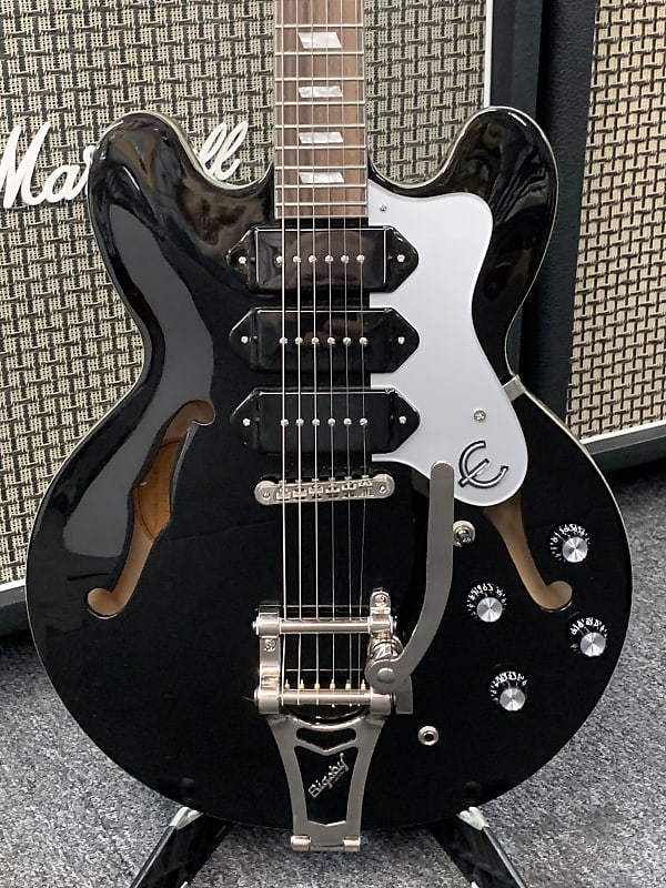Epiphone Riviera Custom P-93 Royale Black Pearl with Case image 1