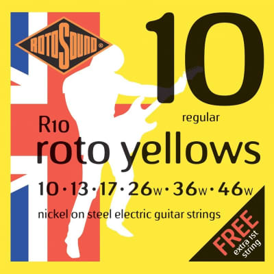 Rotosound R10 Roto Yellows Regular Electric Guitar Strings (10-46) image 1
