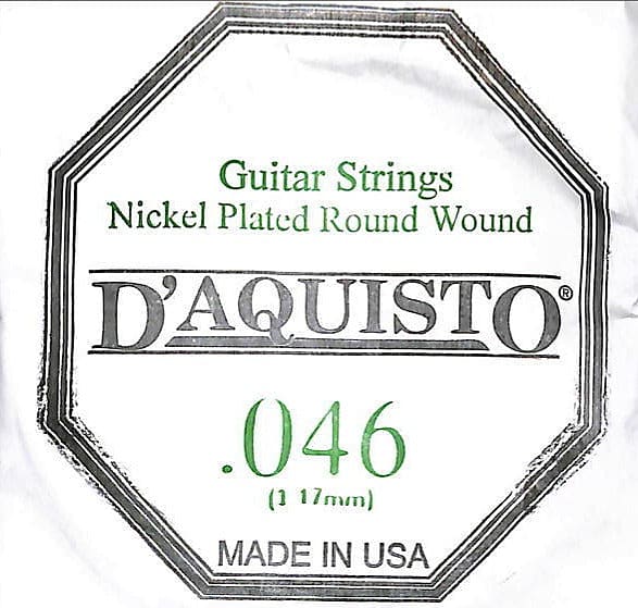 Six (6) - .046 Nickel Roundwound - D'Aquisto - Electric / Acoustic Guitar Strings image 1