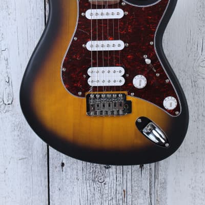 Cort G110 Double Cutaway Solid Body Electric Guitar Open Pore Sunburst for sale