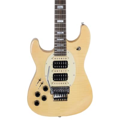 Sawtooth ES Hybrid Left-Handed Electric Guitar with Original Floyd Rose, Natural Flame Maple, with ChromaCast Gig Bag image 3