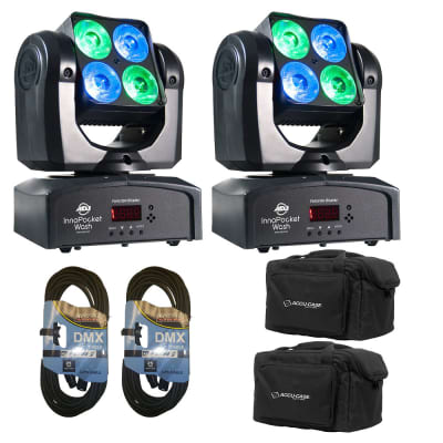 (2) ADJ Products Inno Pocket Wash Mini Moving Head With Bright  LED Power W/ 2 Bags and 2 DMX Cables image 1
