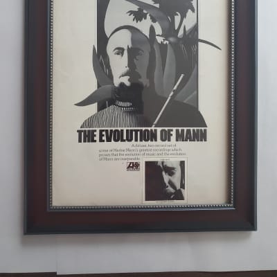 1973 Atlantic Records Promotional Ad Framed Herbie Mann The Evolution Of Mann Original for sale