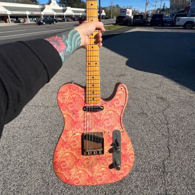 Custom Pink Paisley Relic Telecaster - Partscaster tele with gig bag image 2