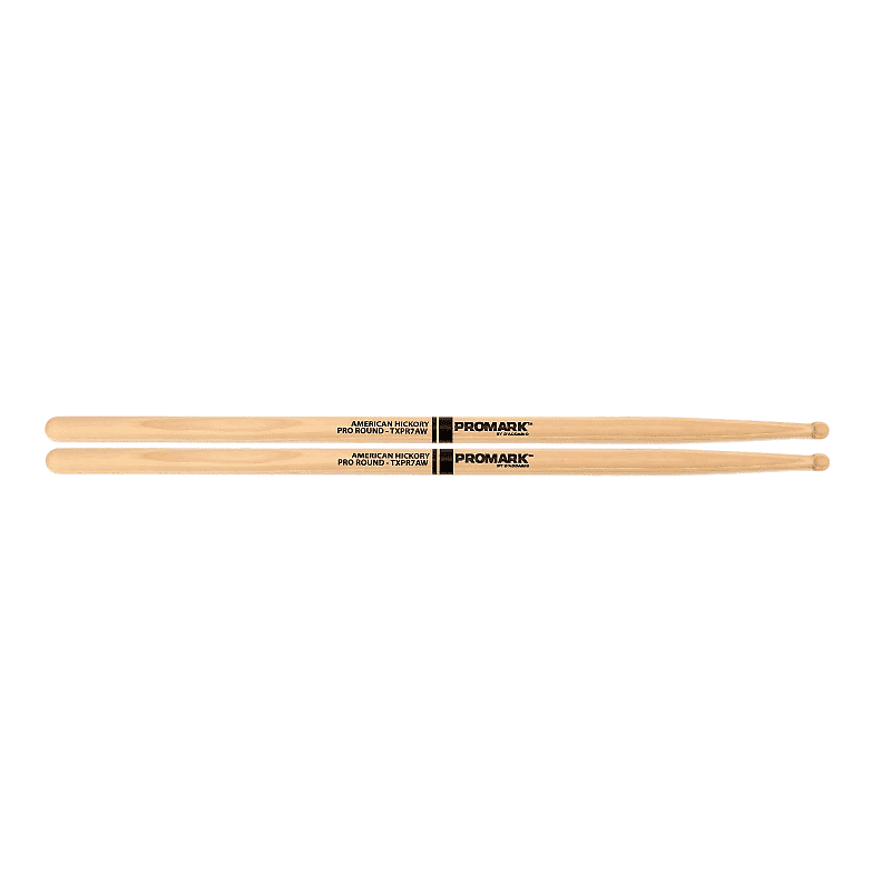 Pro-Mark TXPR7AW Hickory 7A "Pro-Round" Wood Tip Drum Sticks image 1