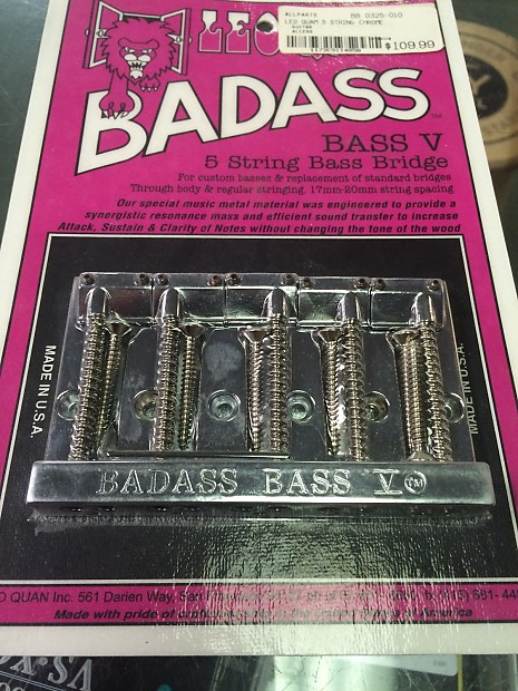 Leo Quan Badass Bass Bridge V Chrome for 5 String Bass New in