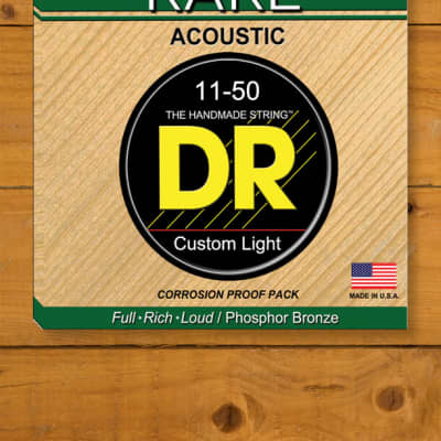 DR RARE - Phosphor Bronze Acoustic Guitar Strings | Custom Light 11-50 for sale