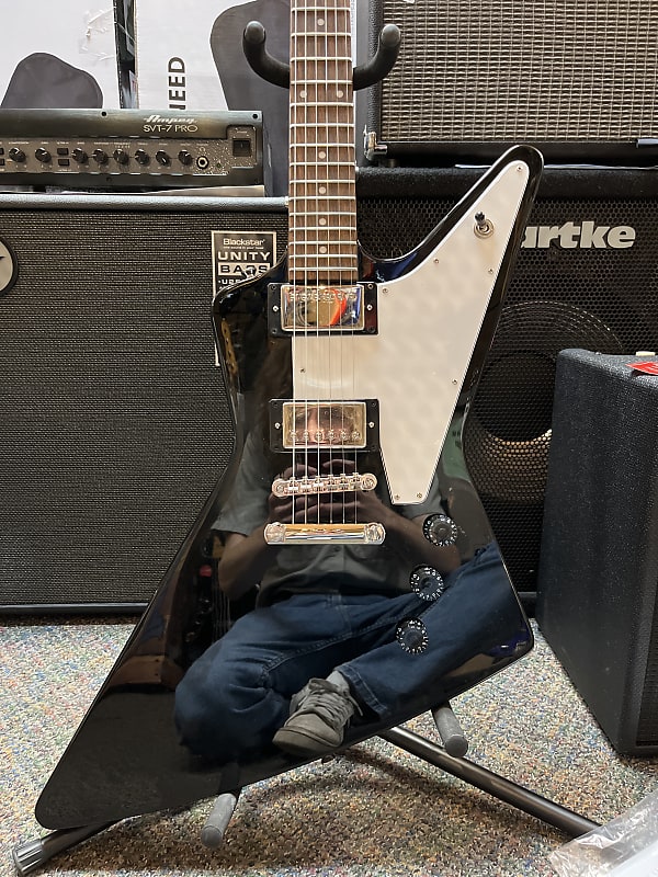 Epiphone Explorer Electric Guitar Ebony Reverb