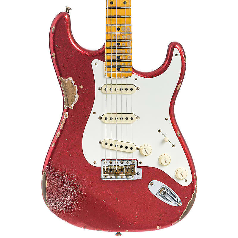 Fender Custom Shop 1957 Stratocaster Heavy Relic, Lark Guitars Custom Run -  Red Sparkle (552) image 1