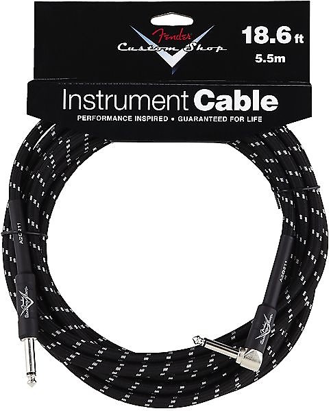 Fender Custom Shop Performance Series Cable, 18.6', Black, Angled 2016 image 1